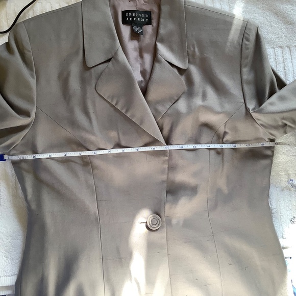 Spenser Jeremy Vintage Silk Long Formal Jacket Light Grey SZ 8 - Picture 13 of 15